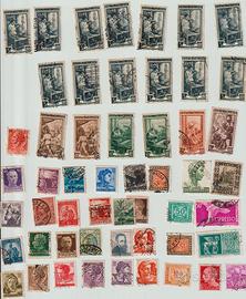 53 francobolli in lire di serie diverse.