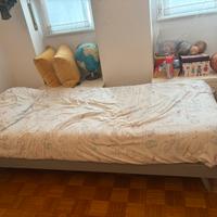 Letto singolo grigio + materasso 80x190