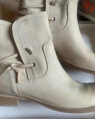 Stivaletti donna 40 J FRY pelle vera beige Italy