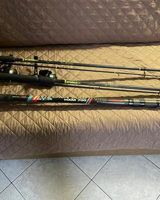 Set di tre canne da pesca