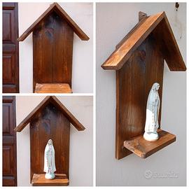 edicola votiva in legno per statua Madonna 
