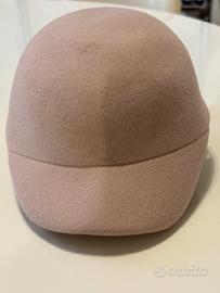 Berretto in feltro 100% lana colore rosa cipria