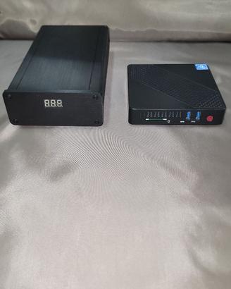 Mini PC fanless più alimentatore per musica
