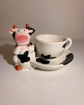 Simpatico set tazzina da caffè con mucca