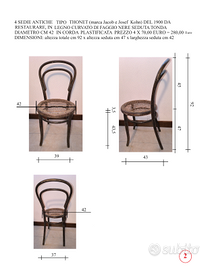 4 sedie antiche del 1900 da restaurare