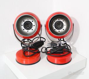 Coppia lampade da tavolo rosse Veneta Lumi Eyeball