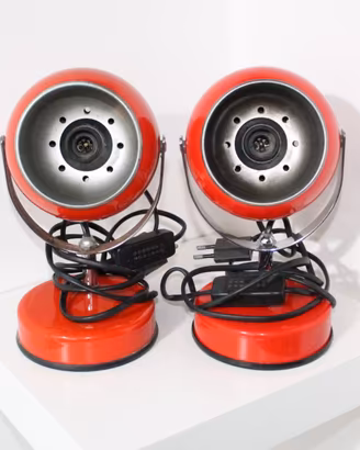 Coppia lampade da tavolo rosse Veneta Lumi Eyeball