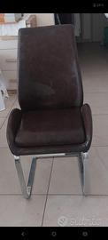 Sedia in ecopelle marrone