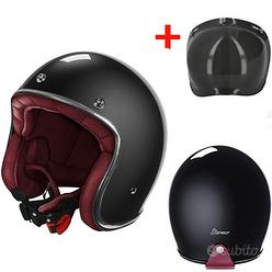 CASCO JET VINTAGE MOTO STORMER LUCIDO VISIERA FUME