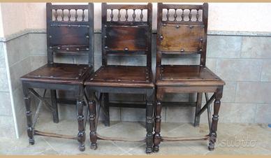 3 sedie depoca con borchie