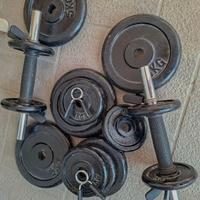 Manubri con dischi regolabili fino a 36 Kg