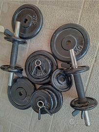Manubri con dischi regolabili fino a 36 Kg