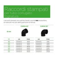 Curca 45 gradi per fogna diametro 160