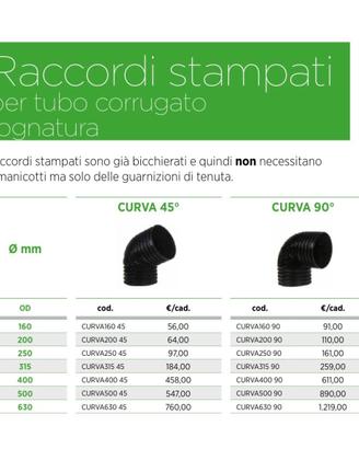 Curca 45 gradi per fogna diametro 160