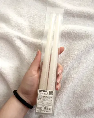 Set 2 Candele Bianche 25cm Nuove