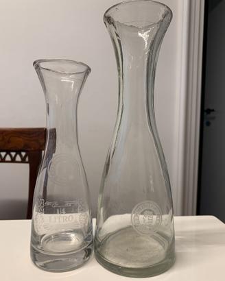 Vecchie caraffe vino misure ¼ litro e ½ litro