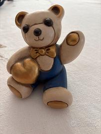 Orsetto Thun con salopette blu e cuore oro