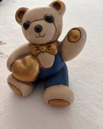Orsetto Thun con salopette blu e cuore oro