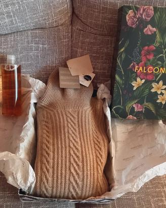 Falconeri dolcevita in cashmere trecce nuovo tg L