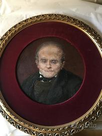 Dipinto inglese ad olio su pietra (ardesia)