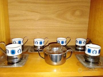 Servizio da caffè in acciaio inox con zuccheriera