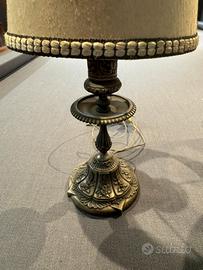 Lampade da comodino vintage in peltro