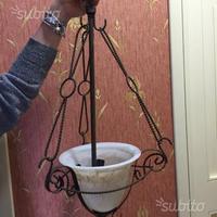 Lampadario con tre luci , arte povera,