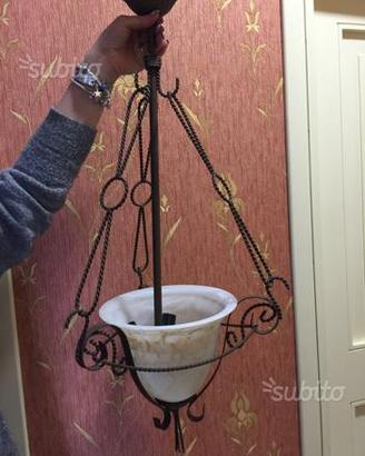 Lampadario con tre luci , arte povera,