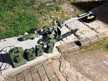 Set Decespugliatore Motosega 62V 3 Batterie