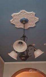 LAMPADARIO IN METALLO E VETRO