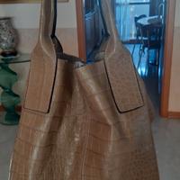 Borsa in pelle color cammello