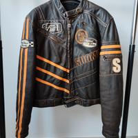 Giubbotto Suomy Pelle Marrone Arancione