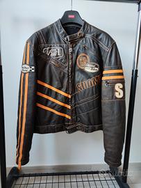 Giubbotto Suomy Pelle Marrone Arancione