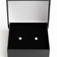 Orecchini a Bottone Tondi con Zircone Brillante 4m