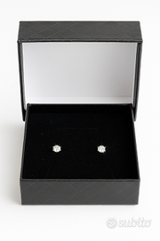 Orecchini a Bottone Tondi con Zircone Brillante 4m