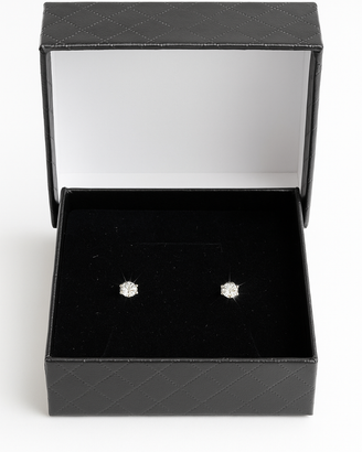 Orecchini a Bottone Tondi con Zircone Brillante 4m