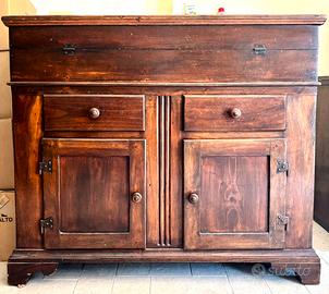 Madia toscana e porta pentole rame a parete