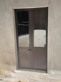 Porta finestra / infisso alluminio marrone