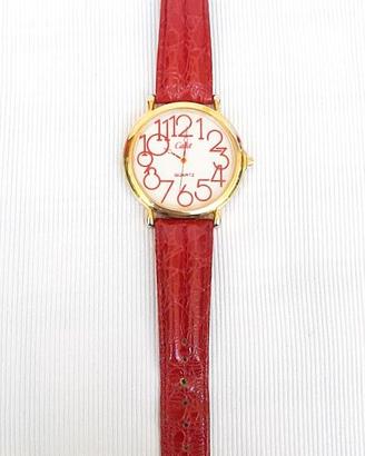 Orologio al quarzo numeri e cinturino rossi