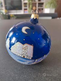 Boccia albero Natale in vetro dipinta a mano