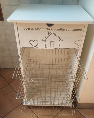 mobiletto da cucina, con ruote