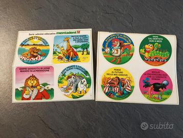 Sticker vintage anni 80 Mentadent 4+4 pezzi