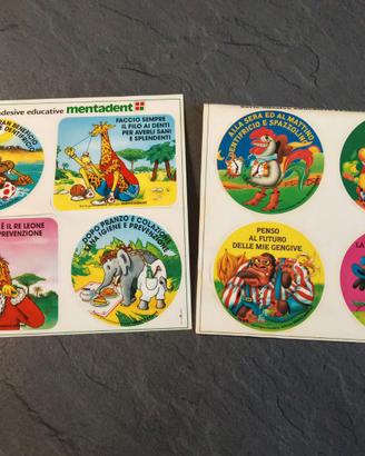Sticker vintage anni 80 Mentadent 4+4 pezzi