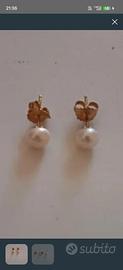 orecchini in argento dorati con perle 