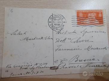 Cartolina 1930 GENOVA P.zza De Ferrari - Brescia -