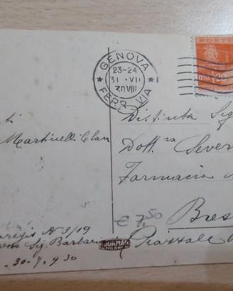 Cartolina 1930 GENOVA P.zza De Ferrari - Brescia -
