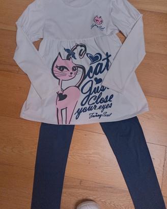 completo bimba maglia maniche lunghe e leggings.