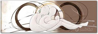Quadro dipinto a mano rappresentazione famiglia 