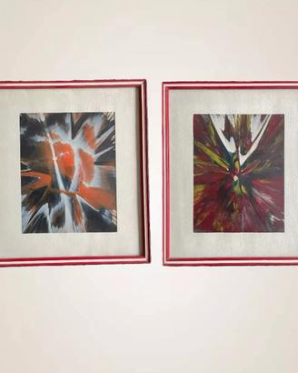 Dipinti astratti su carta - Tecnica Spin Art