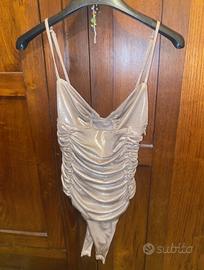 Body dorato glitterato zara
